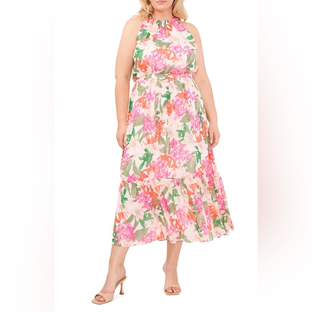 Cece FLORAL HALTER MAXI DRESS Woman’s 24W